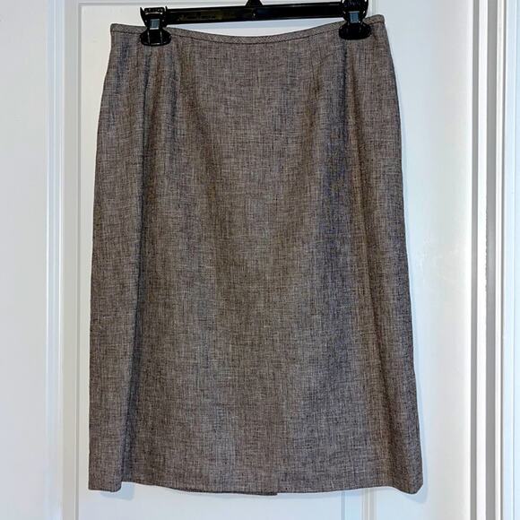 Kasper Brown and White Tweed Pencil Skirt - Picture 1 of 8